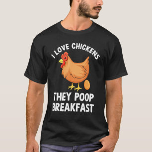 T-shirt J'adore les poules Elles fient le petit déjeuner E