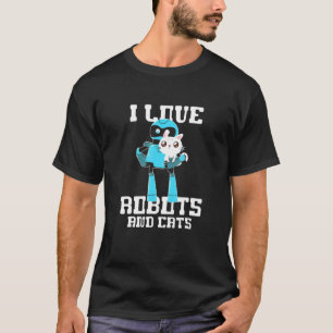 T-shirt J'adore Les Robots Et Les Chats Ingénieur En Robot