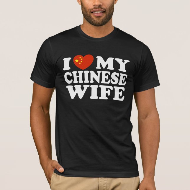 T-shirt J'adore ma femme chinoise (Devant)