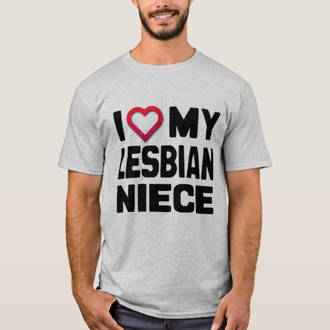 T-SHIRT J'ADORE MA NIECE LESBIENNE - (Devant)