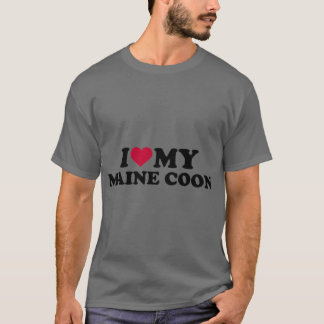 T-shirt J'adore mes amis garçons chats Maine coon
