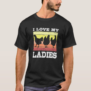 T-shirt J'adore mes dames ! Porteuses de poulets et paysan