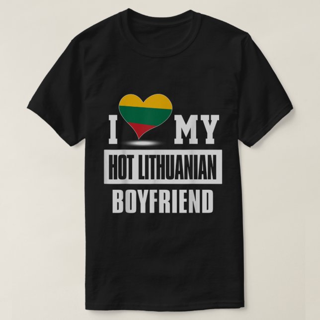 T-shirt J'adore mon ami sexy lituanien (Design devant)