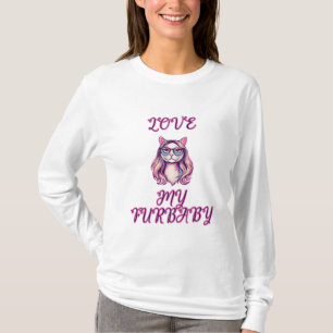 T-shirt J'adore mon bébé à fourrure Design pour parents d'