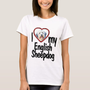 T-shirt J'adore mon Berger Anglais - Photo de Chien au Coe