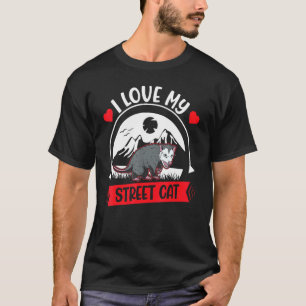 T-shirt J'adore mon chat de rue Possum Opossum