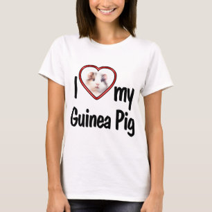 T-shirt J'adore mon cochon d'Inde - Cadre photo cœur rouge