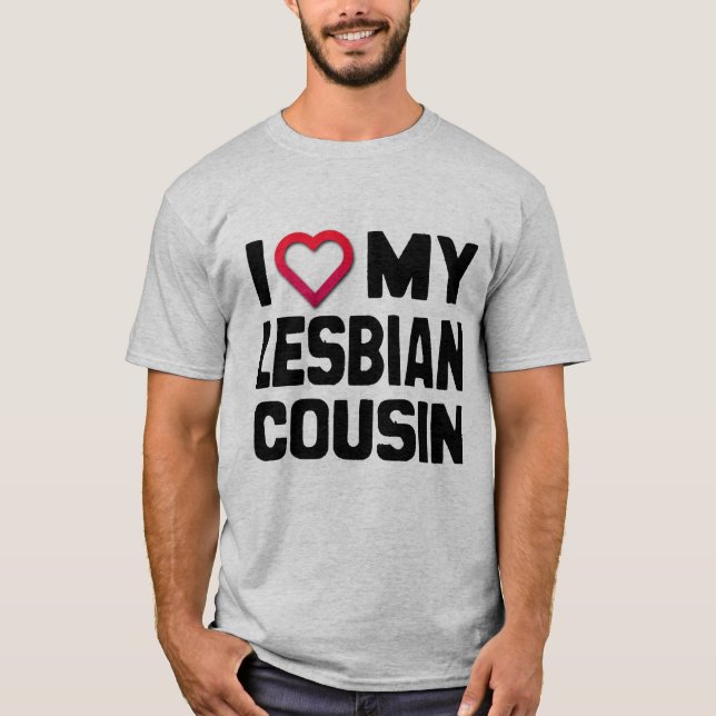 T-SHIRT J'ADORE MON COUSIN LESBIEN - (Devant)