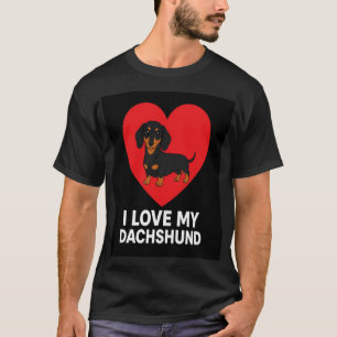T-shirt J'adore mon dachshund Cadeau pour amateur de chien