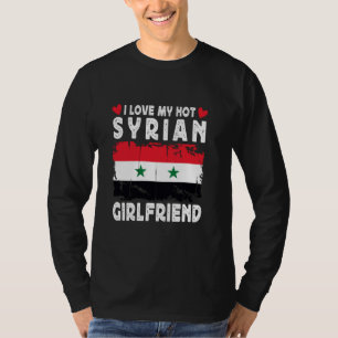 T-shirt J'adore mon hot ami syrien couple Syrie drapeau