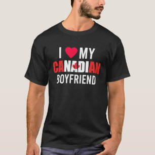 T-shirt J'adore mon petit ami canadien Valentines Day