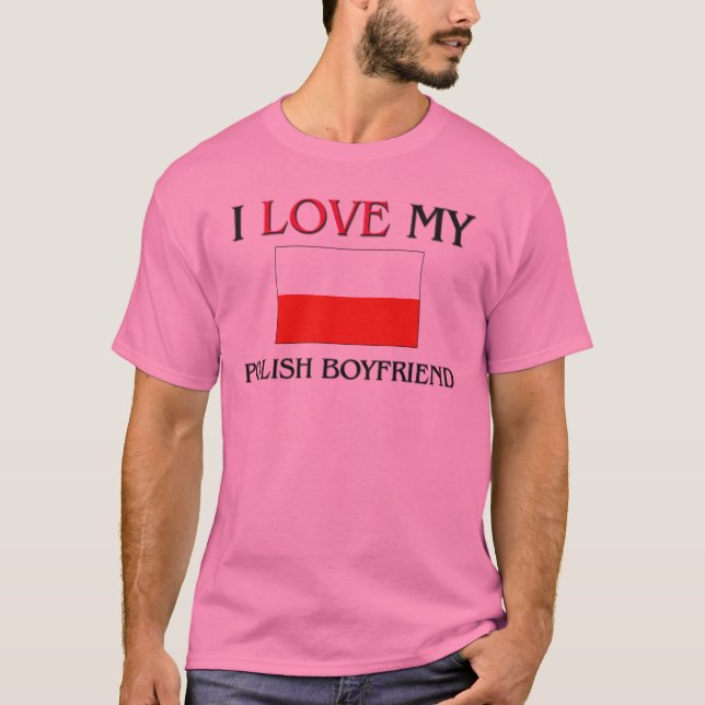 T-shirt J'adore mon petit ami polonais (Devant)