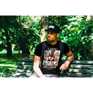 T-shirt J'adore My Girlfriend Custom 9 Photo Collage