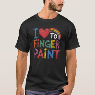 T-shirt J'adore peindre avec les doigts en classe d'art po