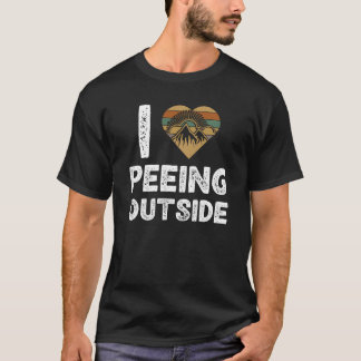 T-shirt J'adore pisser dehors Randonnée Camping en plein a