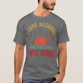 T-shirt J'adore Records et Thèmes Mon Vinyl Word LP Lover 
