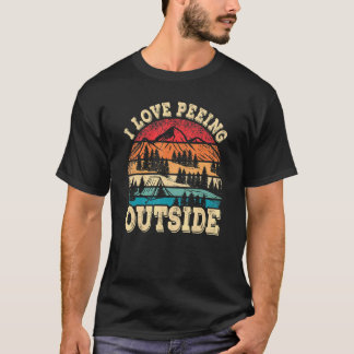 T-shirt J'adore Uriner Dehors Rétro Camping Randonnée Cam