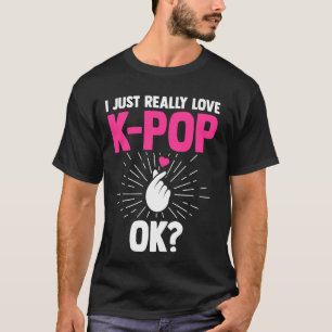 T-shirt J'adore vraiment k-pop ok Corée du Sud