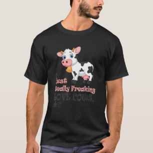 T-shirt J'adore Vraiment Les Vaches Vache Pour Enfants Adu