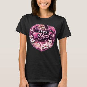 T-shirt J'adore Yuri Esthétique Anime Filles Kawaii