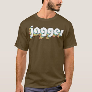 T-shirt Jagger Retro Typographie arc-en-ciel style défraîc