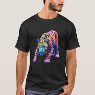 T-shirt Jaguar Big Chat Wild Animal Art Illustration Color