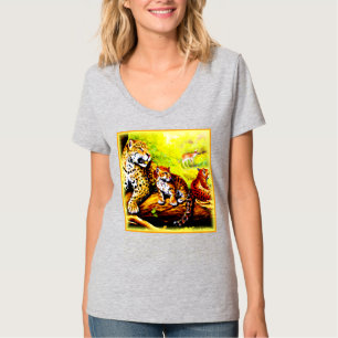 T-shirt Jaguar Maman et Cubs Se détendre dans la jungle. C