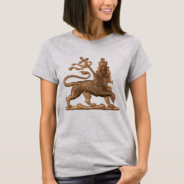 T-shirt Jah Lion de l'armée de Juda Rastafari Filles Chemi (Devant)