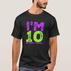 T-shirt J'ai 10 ans dans les années de chien drôle 70e ann