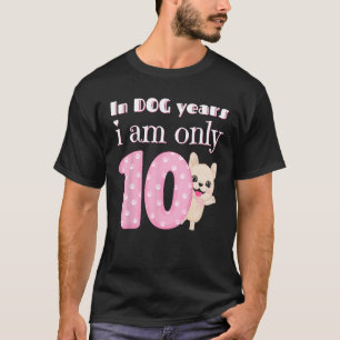 T-shirt J'ai 10 ans en Chien Années Mignonne drôle 70 ans