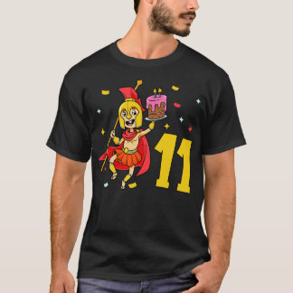 T-shirt J'ai 11 ans avec un anniversaire de enfant spartia