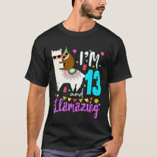 T-shirt J'ai 13 ans et Llamazing 13e anniversaire paresse