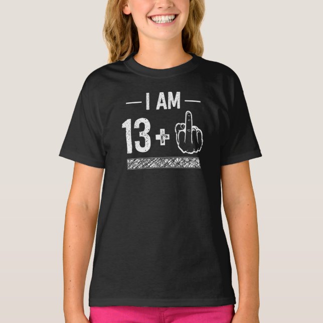 T-shirt J'ai 13 ans plus 1 14e anniversaire (Devant)