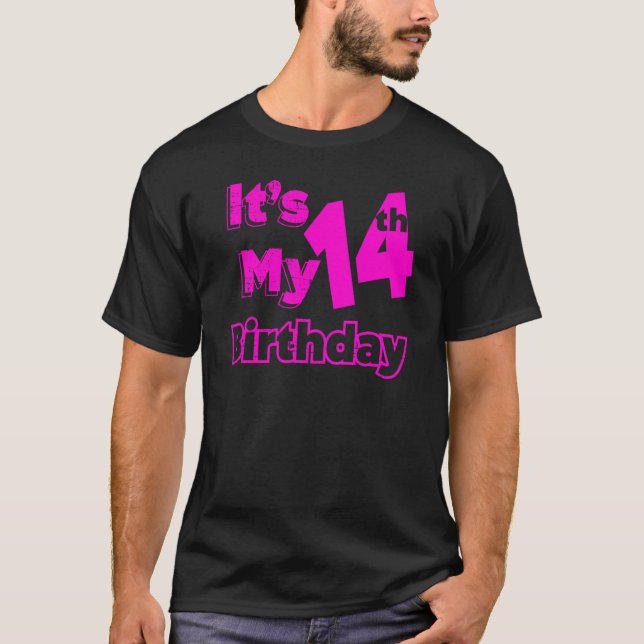 T-shirt J'ai 14 ans et c'est mon 14e anniversaire (Devant)