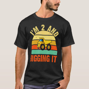 T-shirt J'ai 2 ans et creuser le Tru de construction du 2e