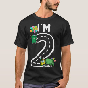 T-shirt J'Ai 2 Ans Garbage Truck 2E Anniversaire Garçon