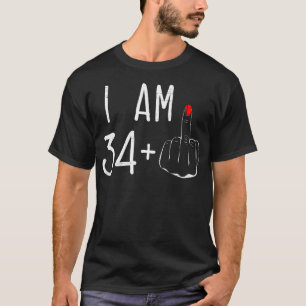 T-shirt J'Ai 34 Plus 1 Doigt Moyen Pour Un 35E Anniversair