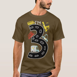 T-shirt J'ai 3 ans 3 Anniversaire Garbage Truck to