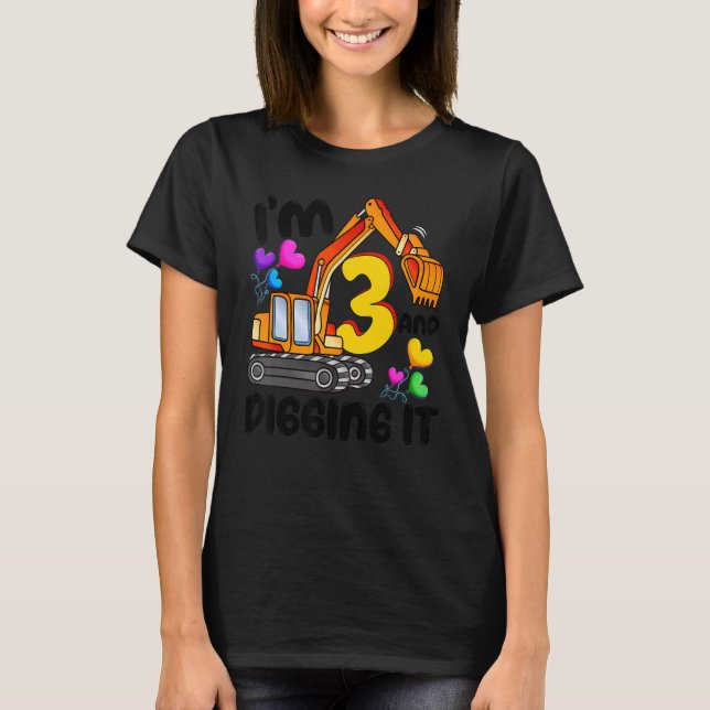 T-shirt J'ai 3 ans et creuser 3 ans garçons 3e anniversair (Devant)