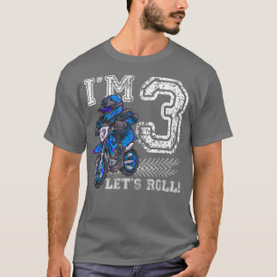 T-shirt J'ai 3 Roulons 3e anniversaire Dirt Bike Motocross
