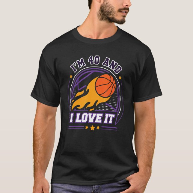 T-shirt J'ai 40 ans et j'aime le basket-ball 40e anniversa (Devant)