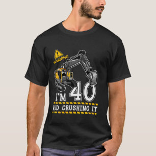 T-shirt J'ai 40e anniversaire Construction Truck Thème 40 