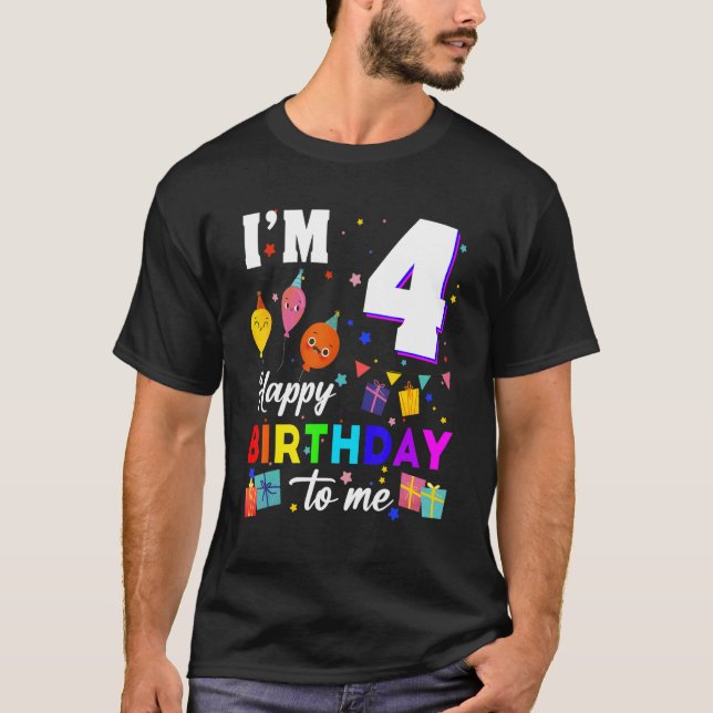 T-shirt J'ai 4 ans Joyeux anniversaire pour moi 4e anniver (Devant)