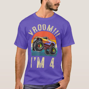 T-shirt J'ai 4 ans Vroom 4th Birthday Party Truck Car