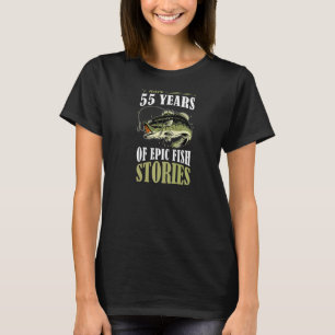 T-shirt J'ai 55 ans d'histoires de poissons épiques thème