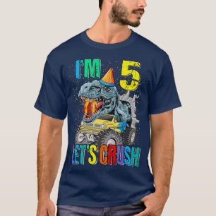 T-shirt J'ai 5 ans écrasons Monster Truck Dinosaur