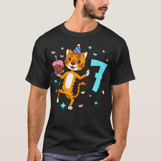 T-shirt J'ai 7 ans avec le tigre garçon anniversaire 7 ans