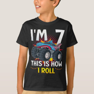 T-shirt J'ai 7 ans Voici comment je roule Monster Truck Bo