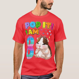T-shirt J'ai 8 ans 8e anniversaire Guinée Pig Girls Pop