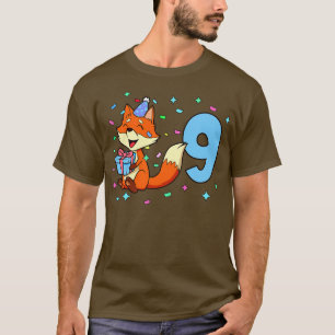T-shirt J'ai 9 ans avec le renard garçon anniversaire 9 an